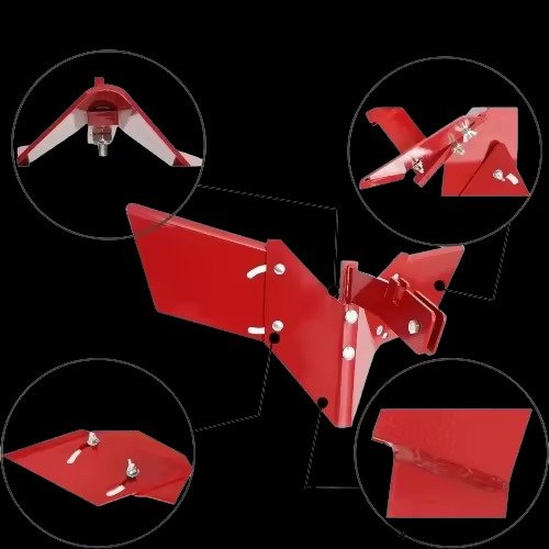 Versatile Hiller-Furrower Kit for Rear Tine Tillers, Adjustable Wings and Multiple Connections for Efficient Land Cultivation